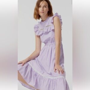 J Crew Lavender Ruffle  Tiered Dress